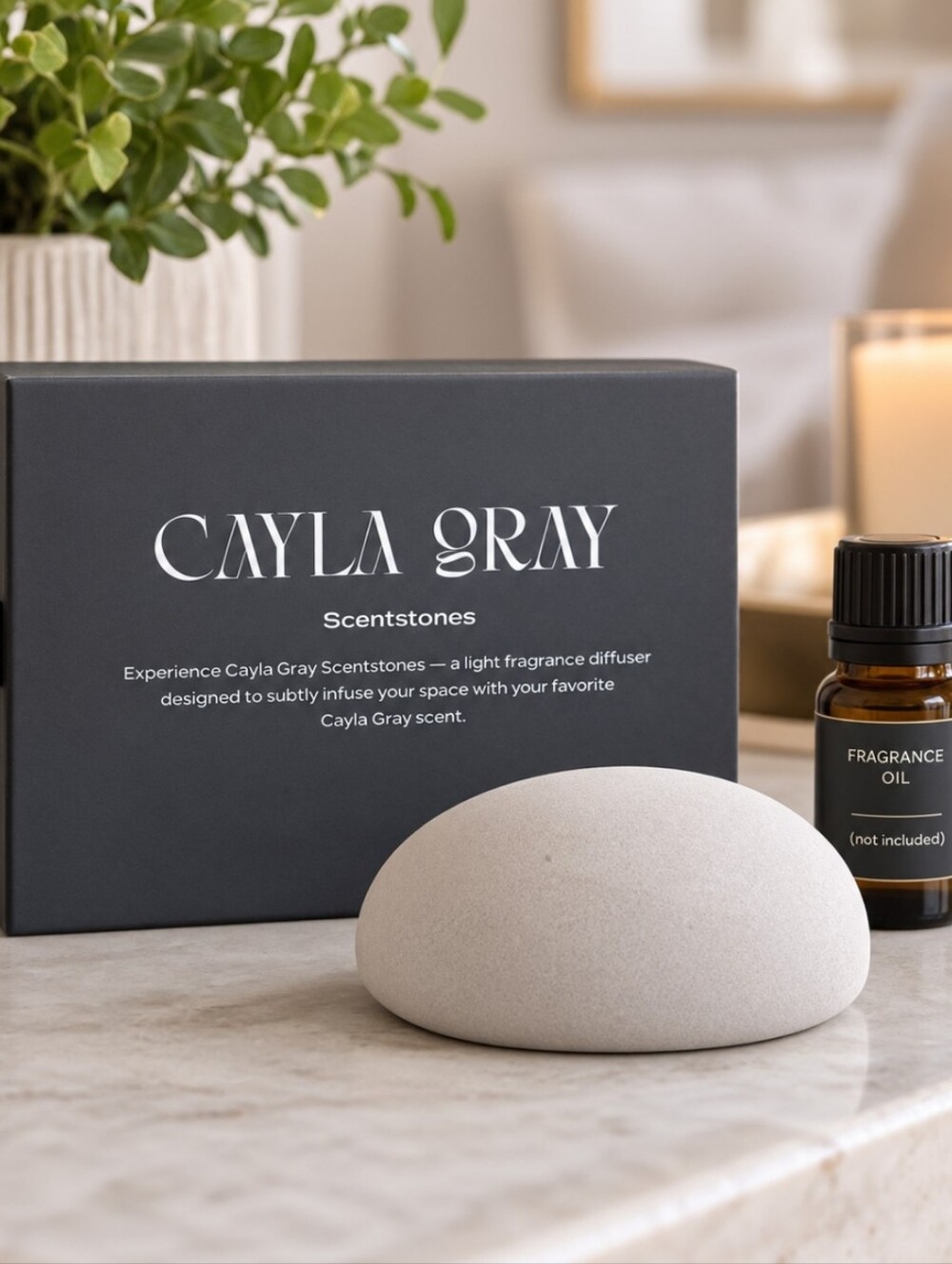 Cayla Gray Scentstones Fragrance Diffuser Stone Home Decor